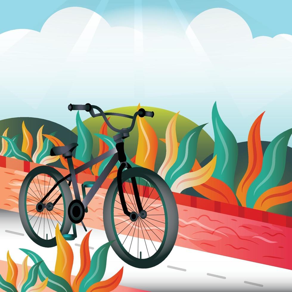 Bicycle in the Park Background Template vector