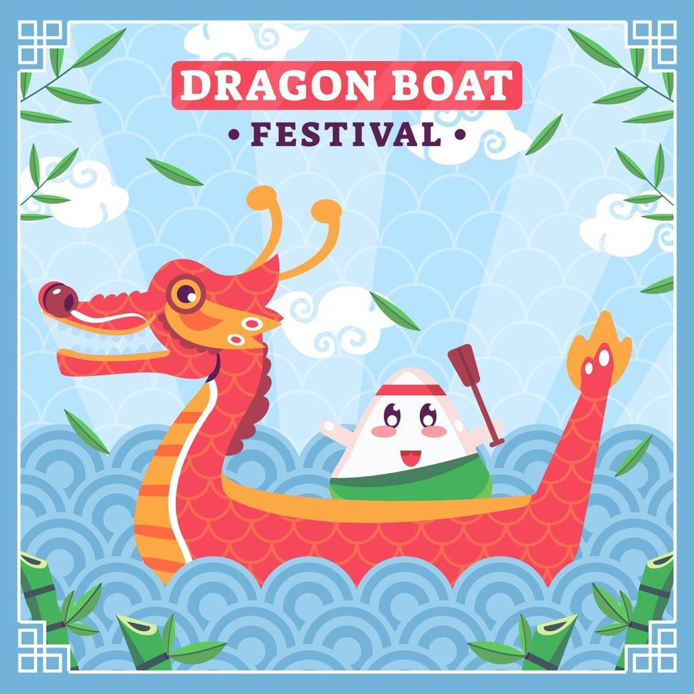 celebración del festival del barco del dragón vector
