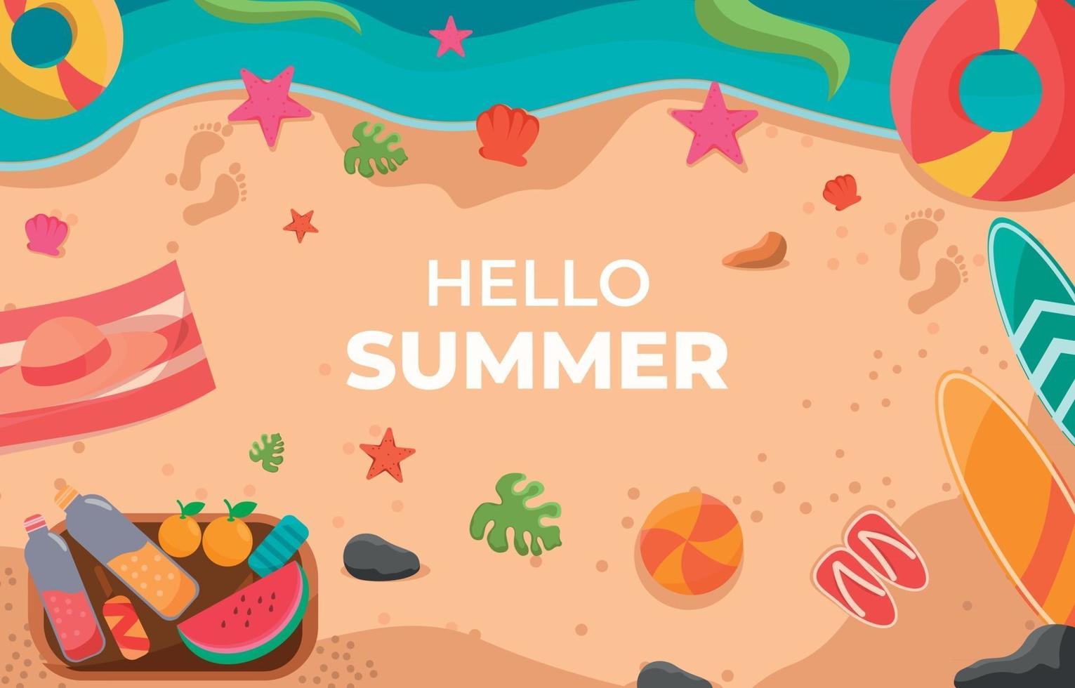 Summer Beach Element Background vector