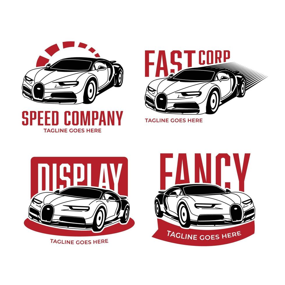colección de logos de coches de carreras vector