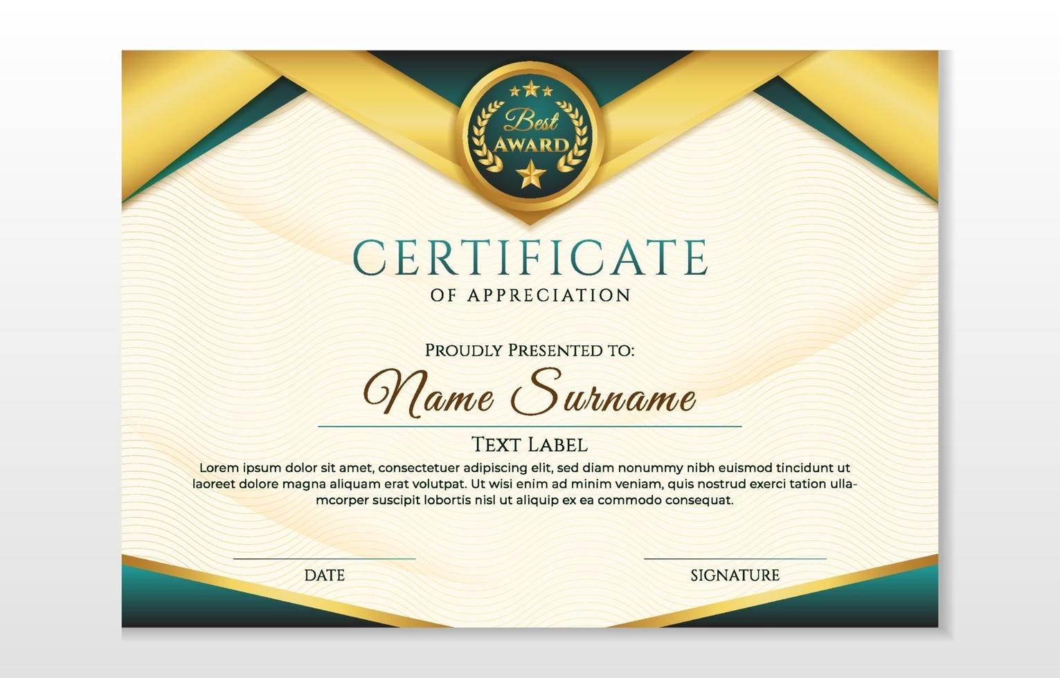Modern Abstract Certificate Template vector