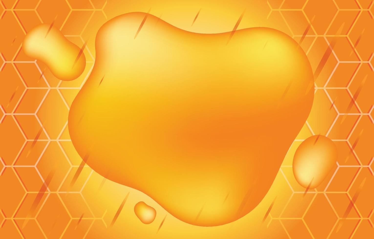 Yellow Liquid with Geometric Honeycomb Background vector