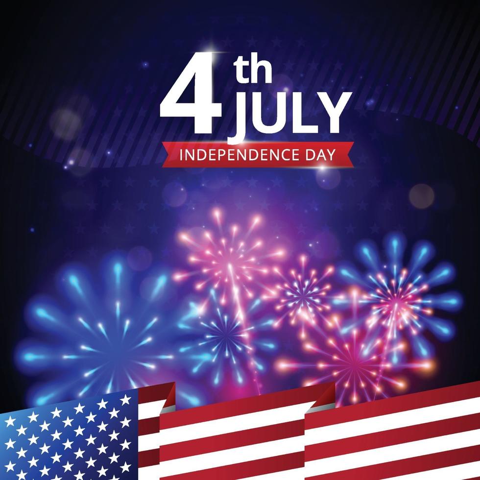 4th of July Fireworks Background vector