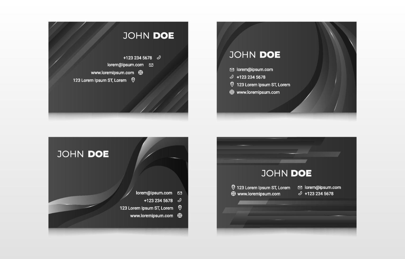 Abstract Black Business Card Template vector