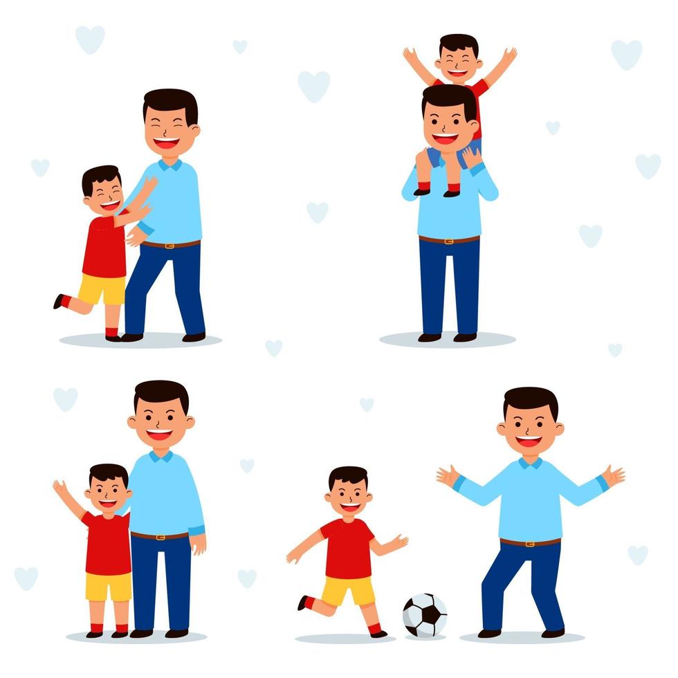 Father and Son Character Collection vector