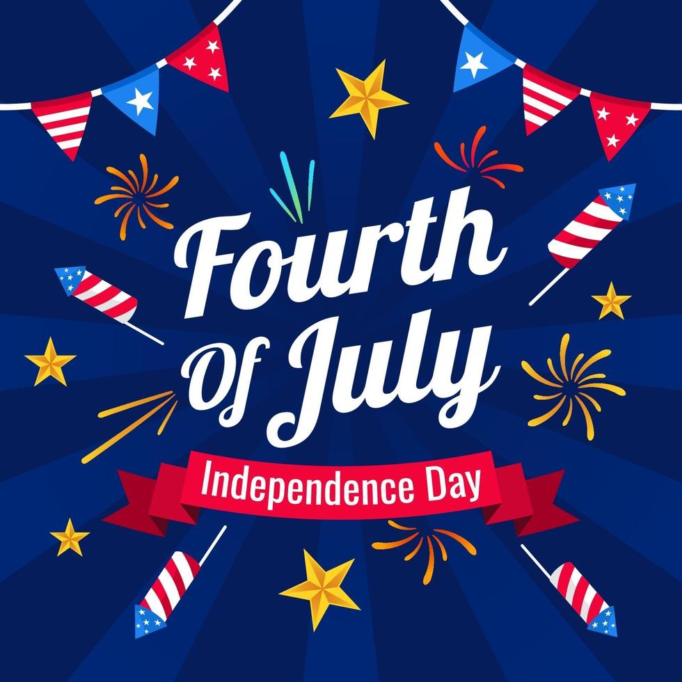 4th of July Background in Flat Design vector