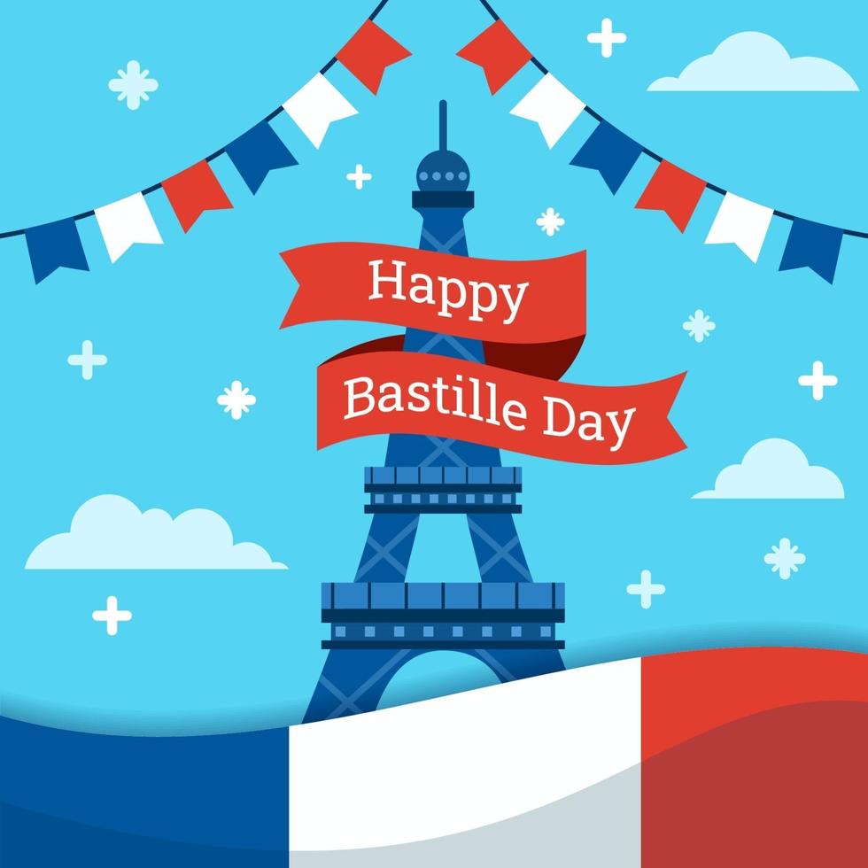 Bastille Day Celebration Background vector