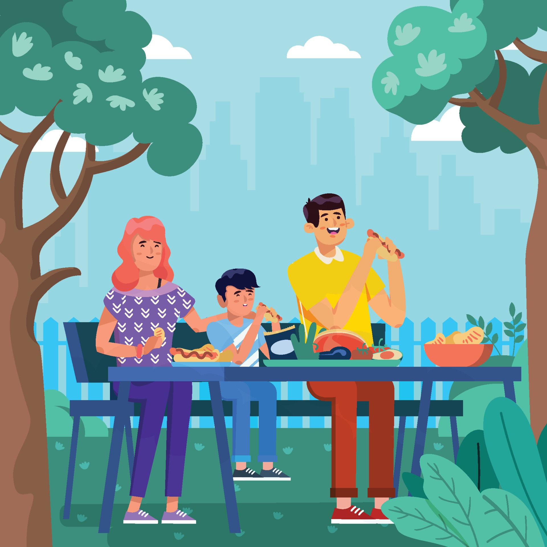Family Take a Picnic Time Together Concept 2380137 Vector Art at Vecteezy