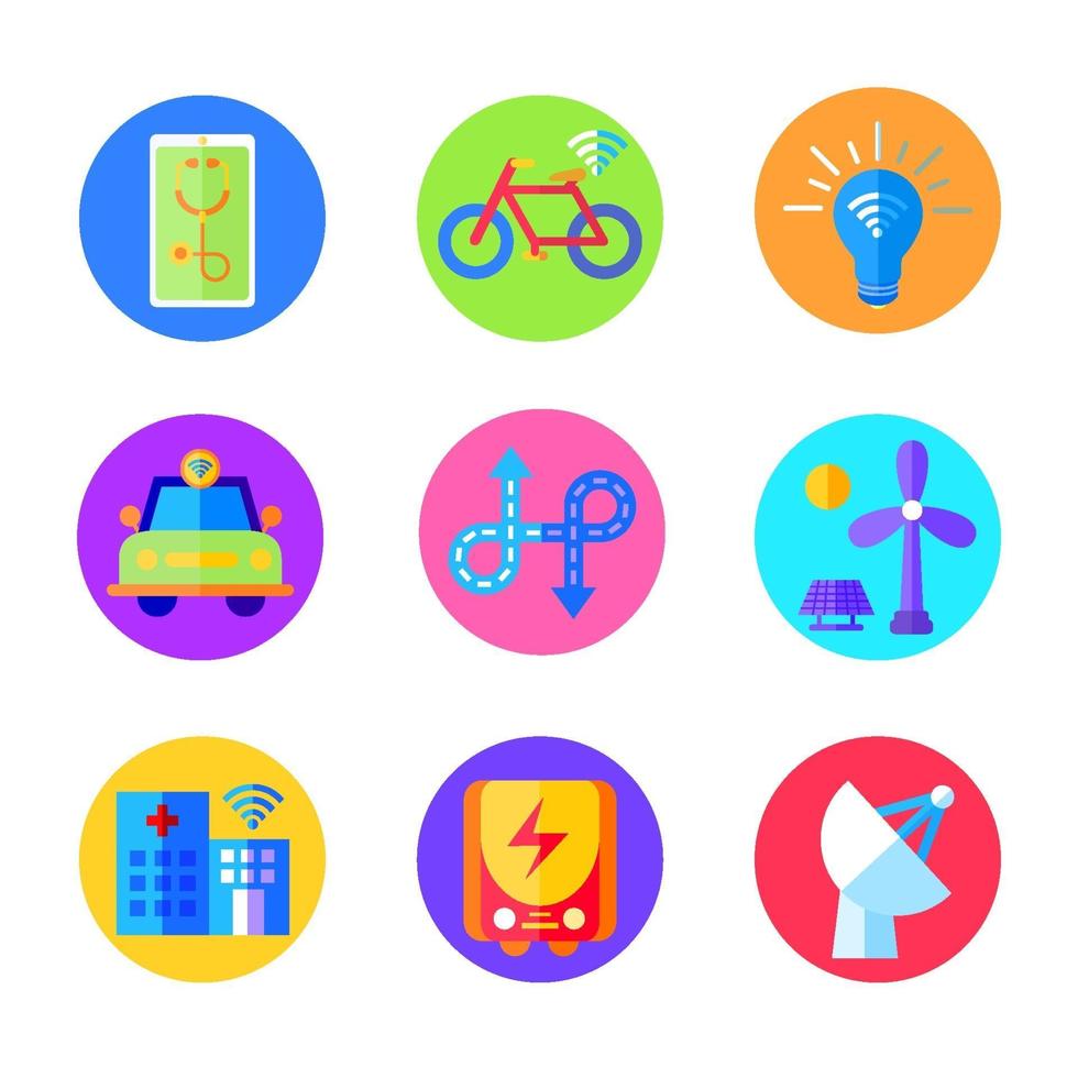 Colourful Smart City Icon vector