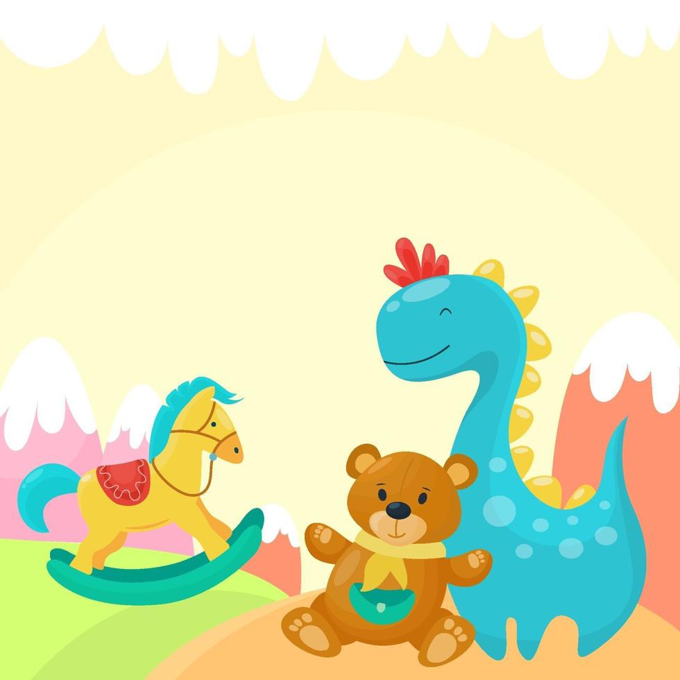 Cute Kid Toys Background vector