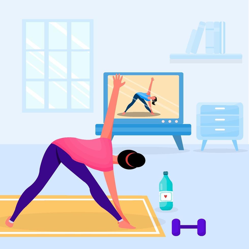 Gym at Home Illustation vector