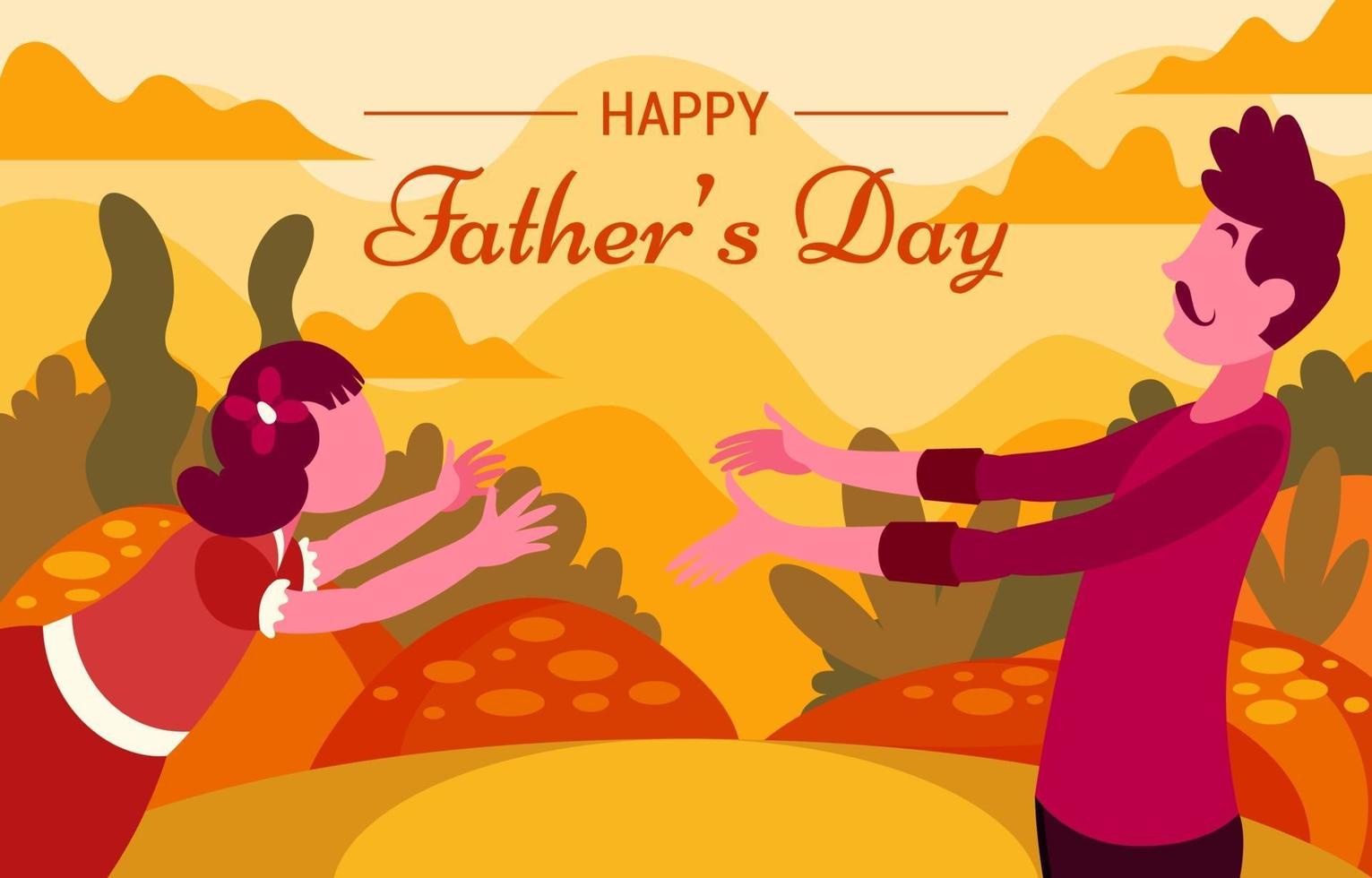 Father's Day Dramatic Flat Background Design vector