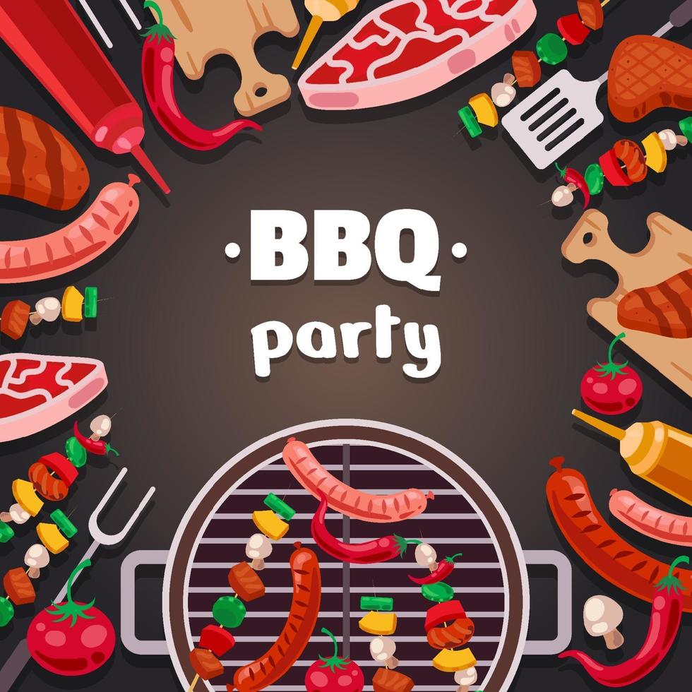Barbeque Outdoor Summer Activity Background Design vector