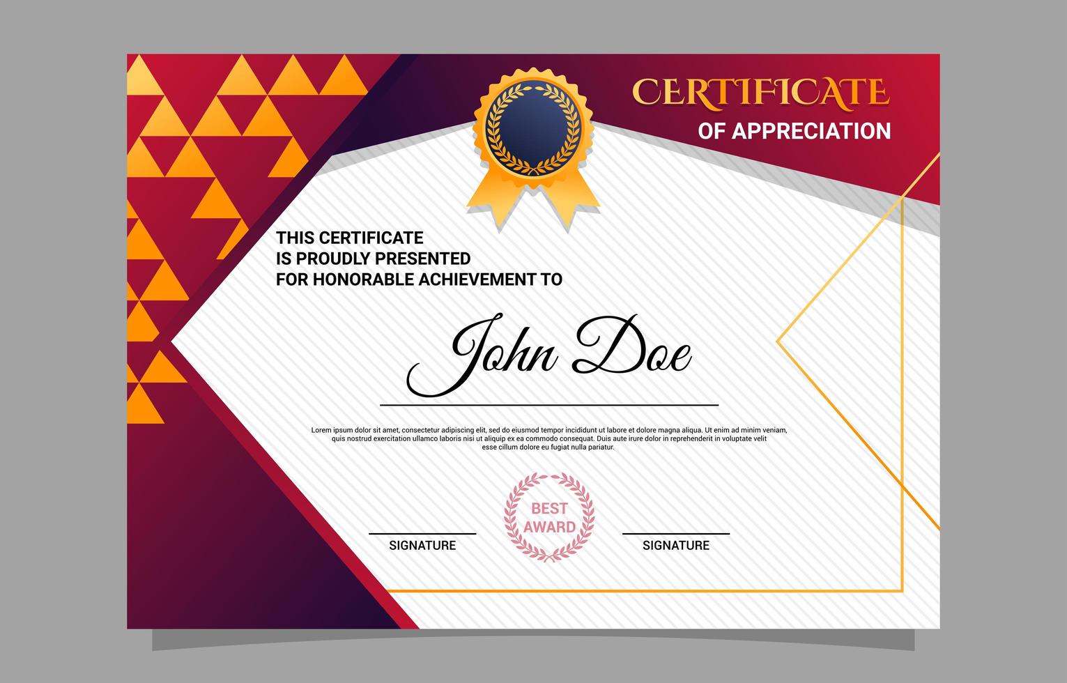 School Certificate of Appreciation Design Template vector