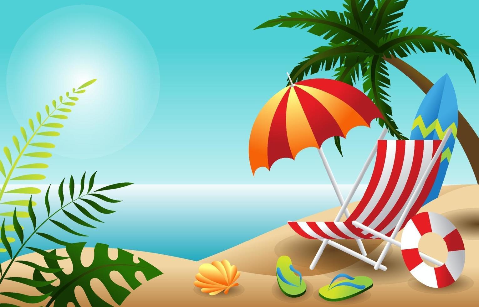 Beach Summer Holiday Starter Pack Background Design vector