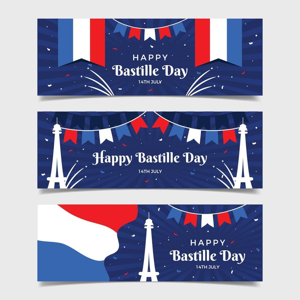 Bastille Day Greeting Card Banner vector