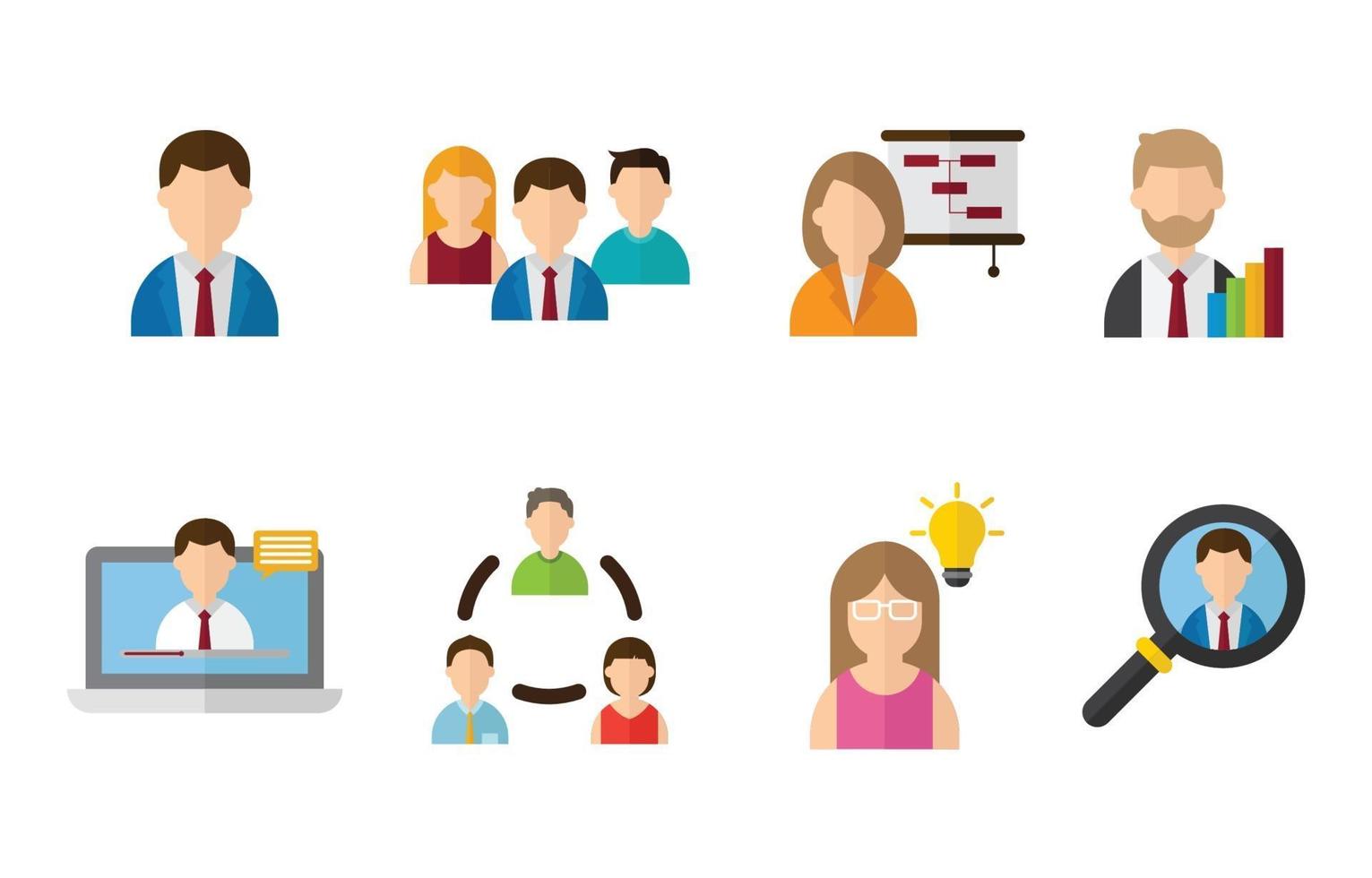 colección de iconos de personas de negocios vector