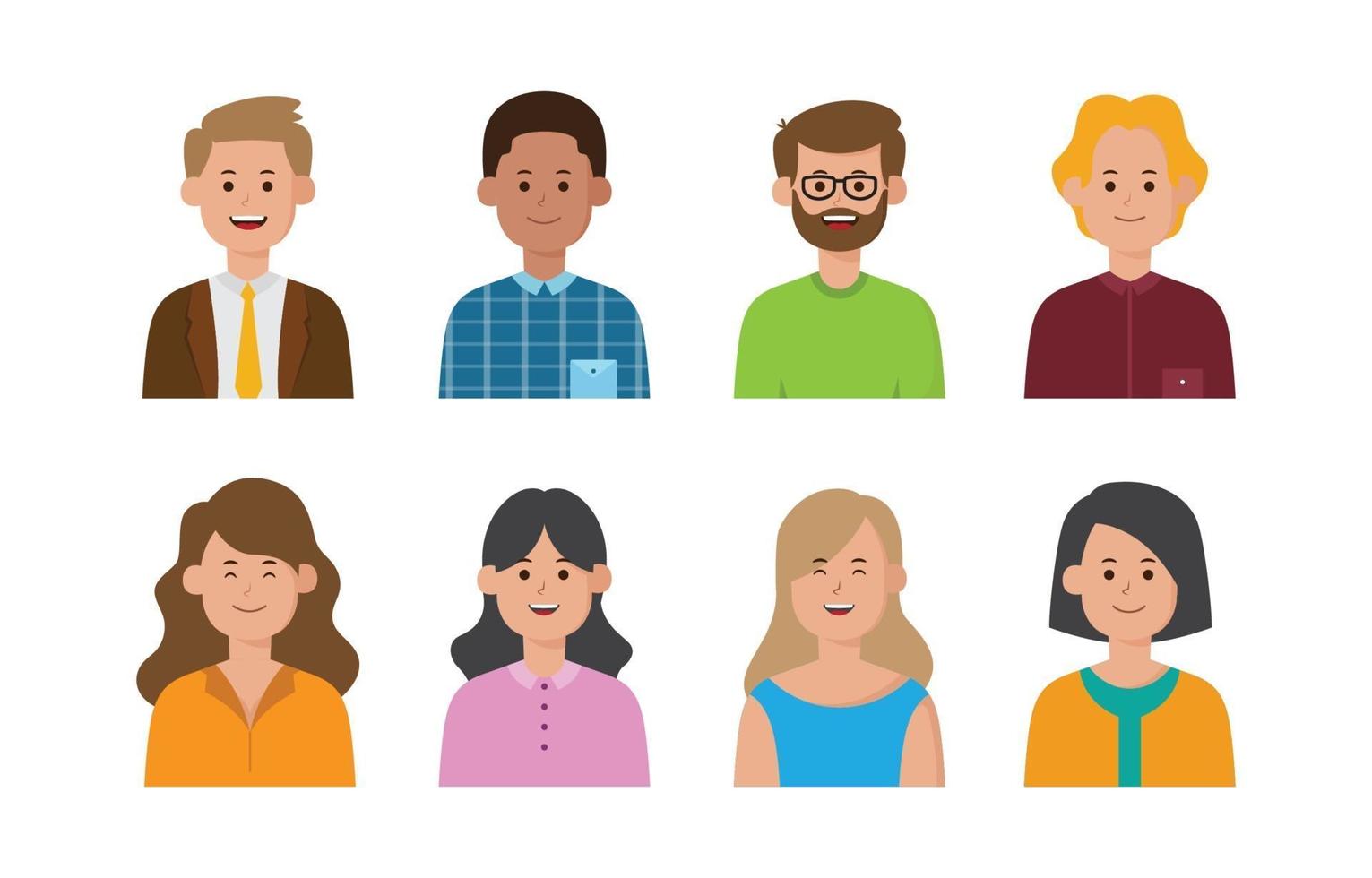 conjunto de avatar de gente de negocios vector