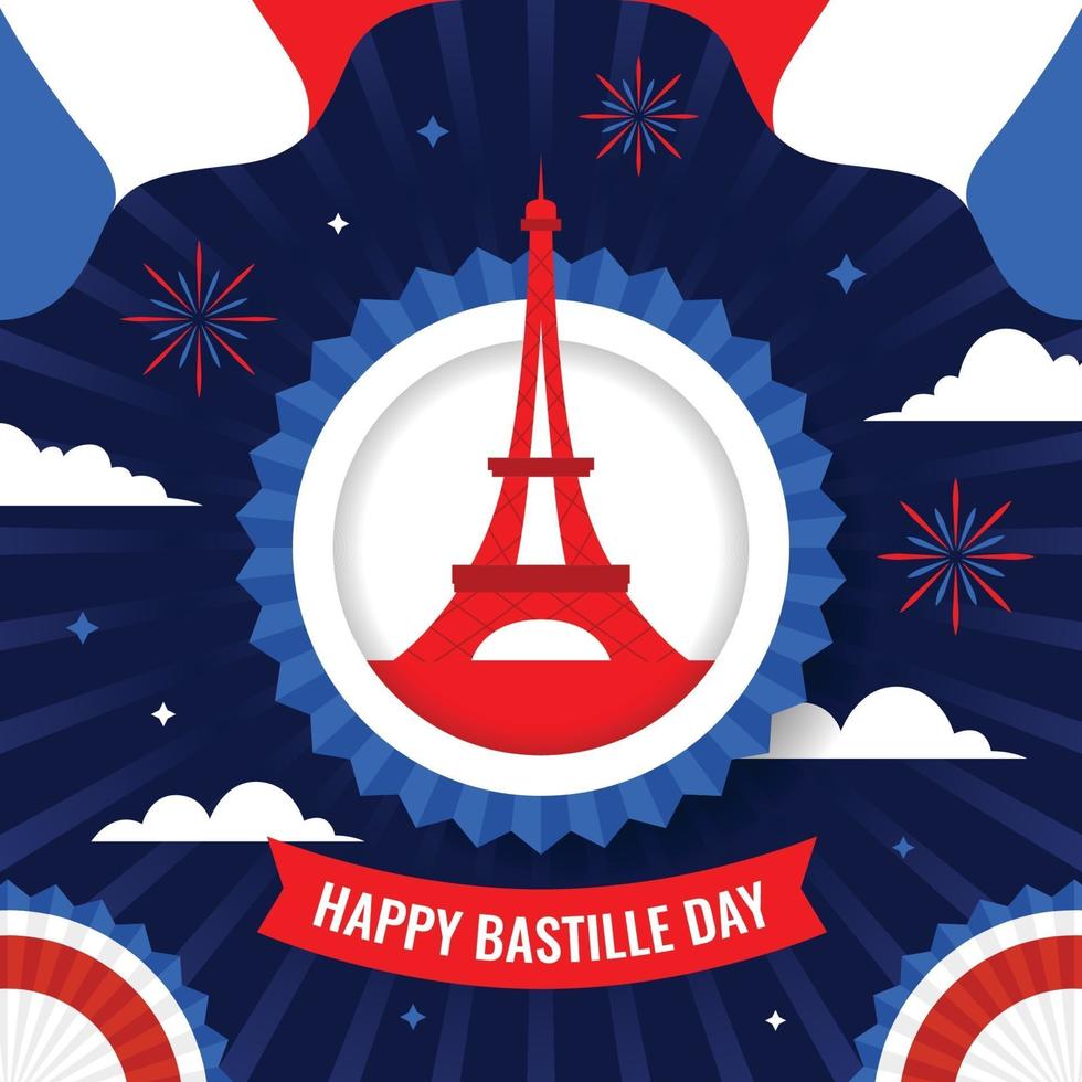 Happy Bastille Day Background Concept vector