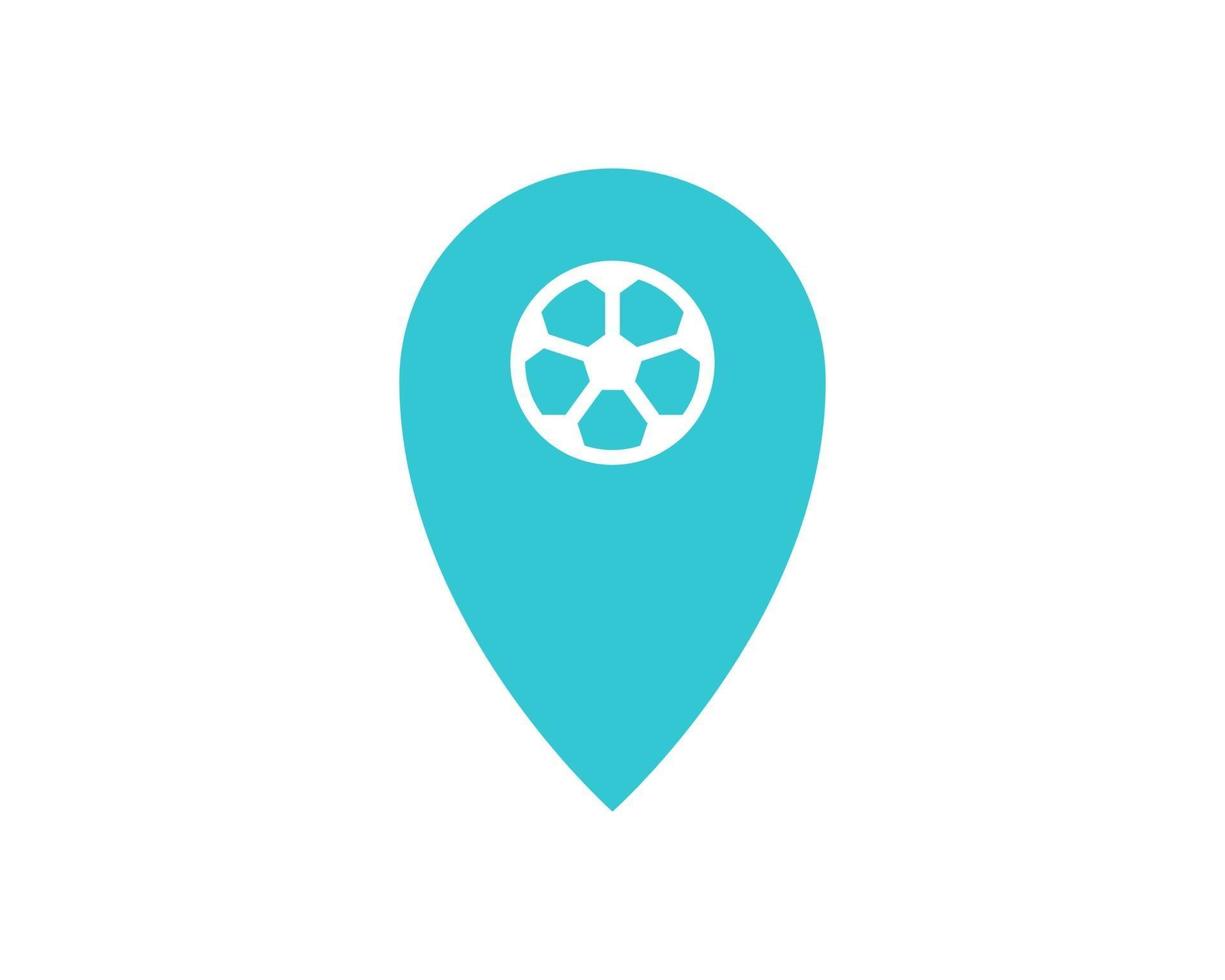 football match location icon. stadium pin locator. simple illustration outline style sport symbol. vector