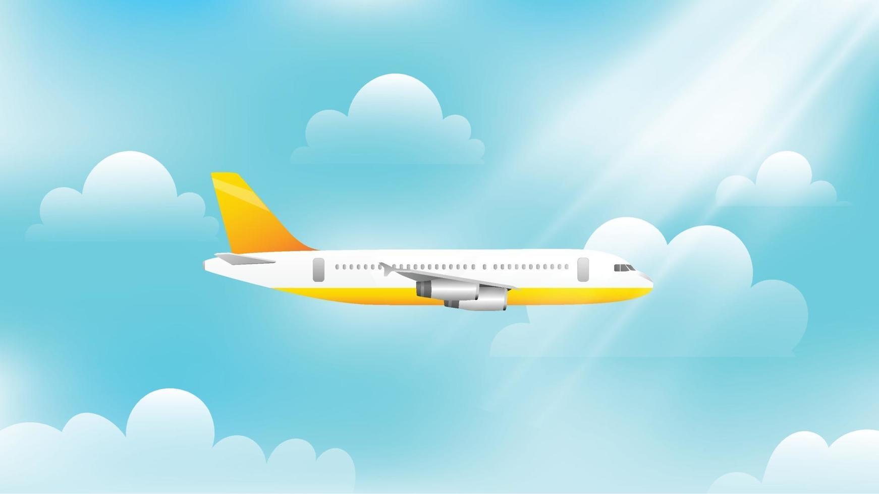 Aeroplane flying in the sky vector