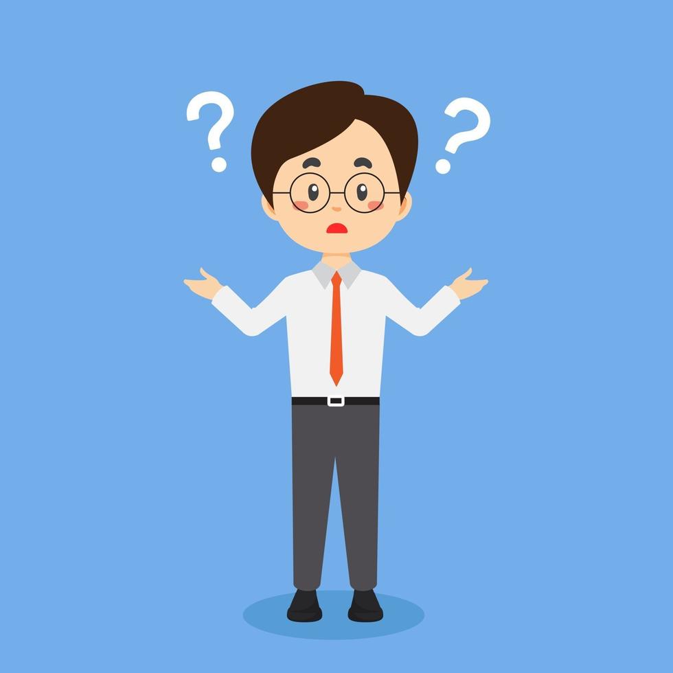 Businessman Confused with Question Mark vector