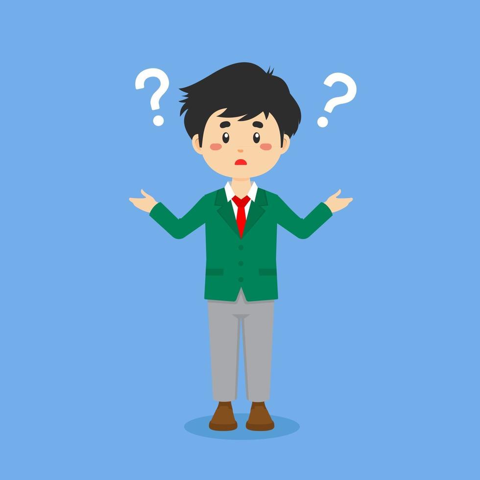 Student Confused with Question Mark vector