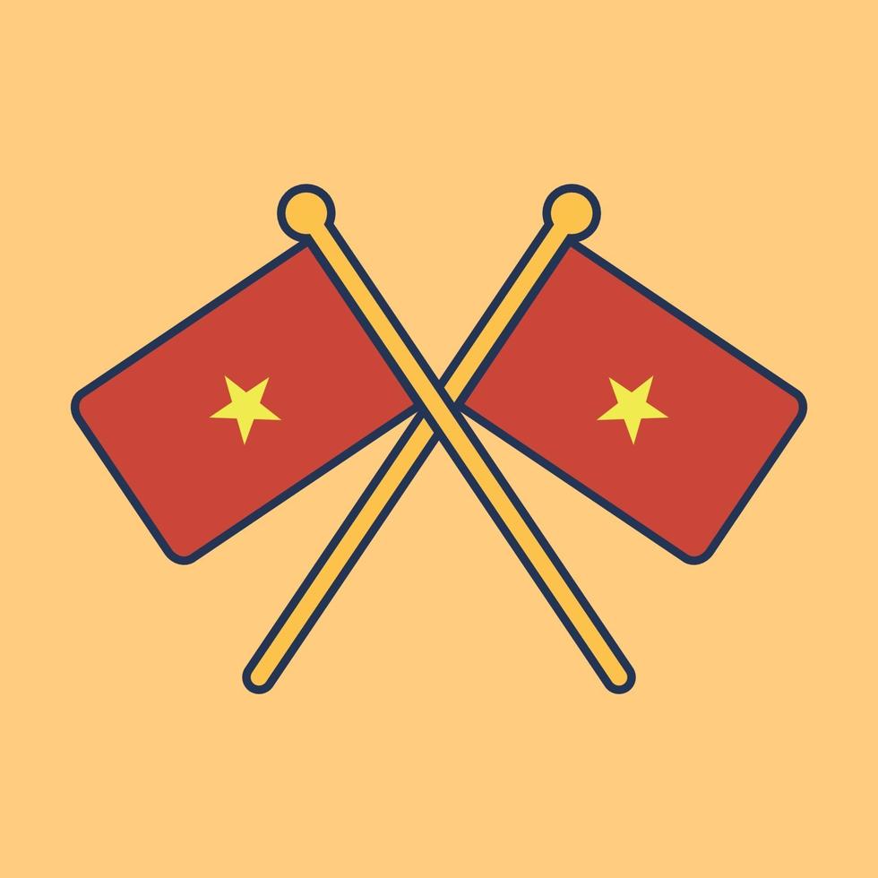 Vietnam flag icon illustration vector