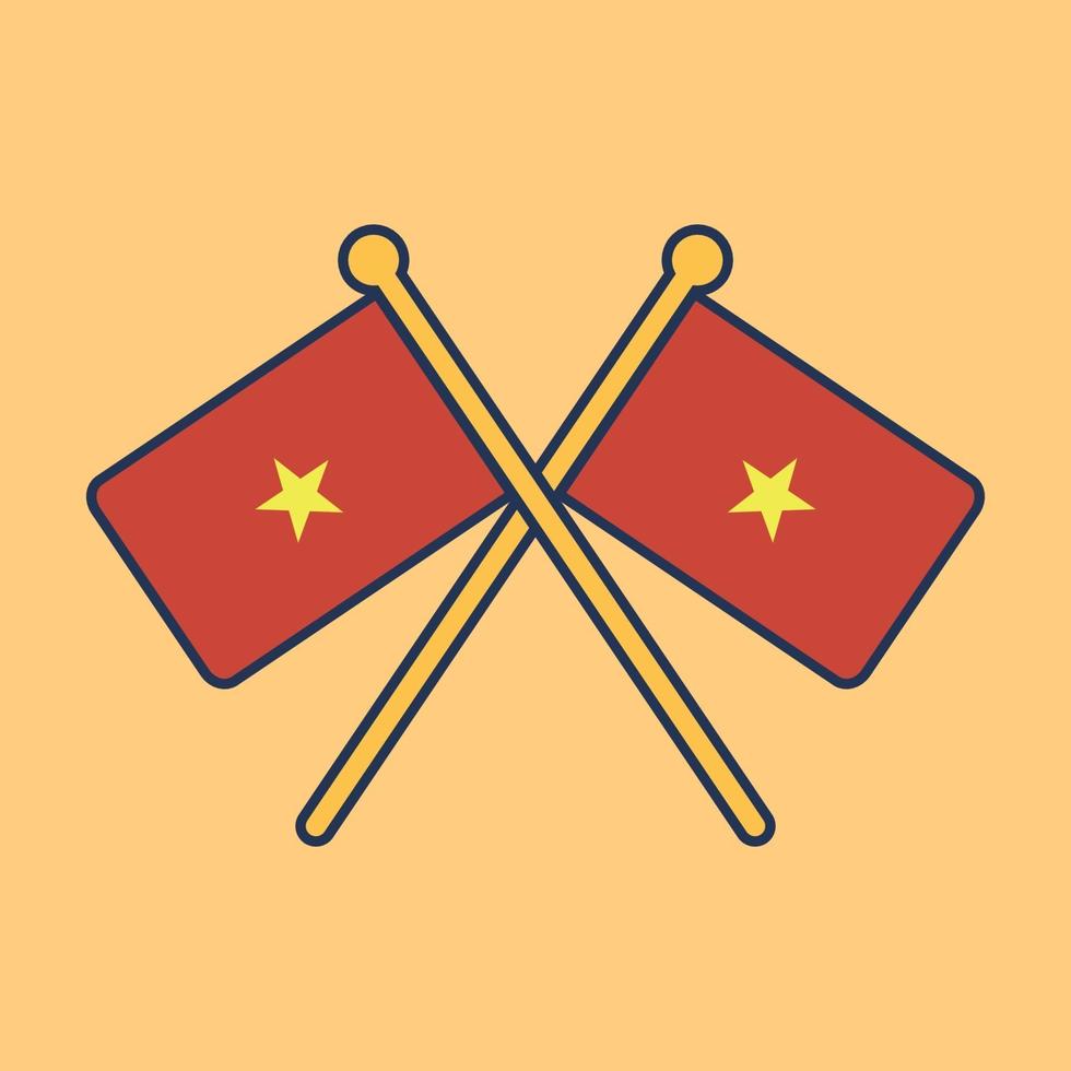 Vietnam flag icon illustration vector