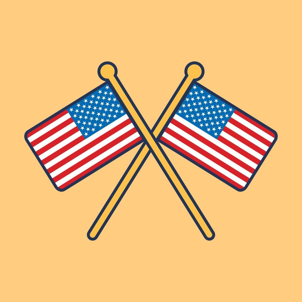 Ilustración de icono de bandera de Estados Unidos vector