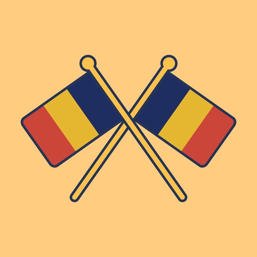 Chad flag icon illustration vector