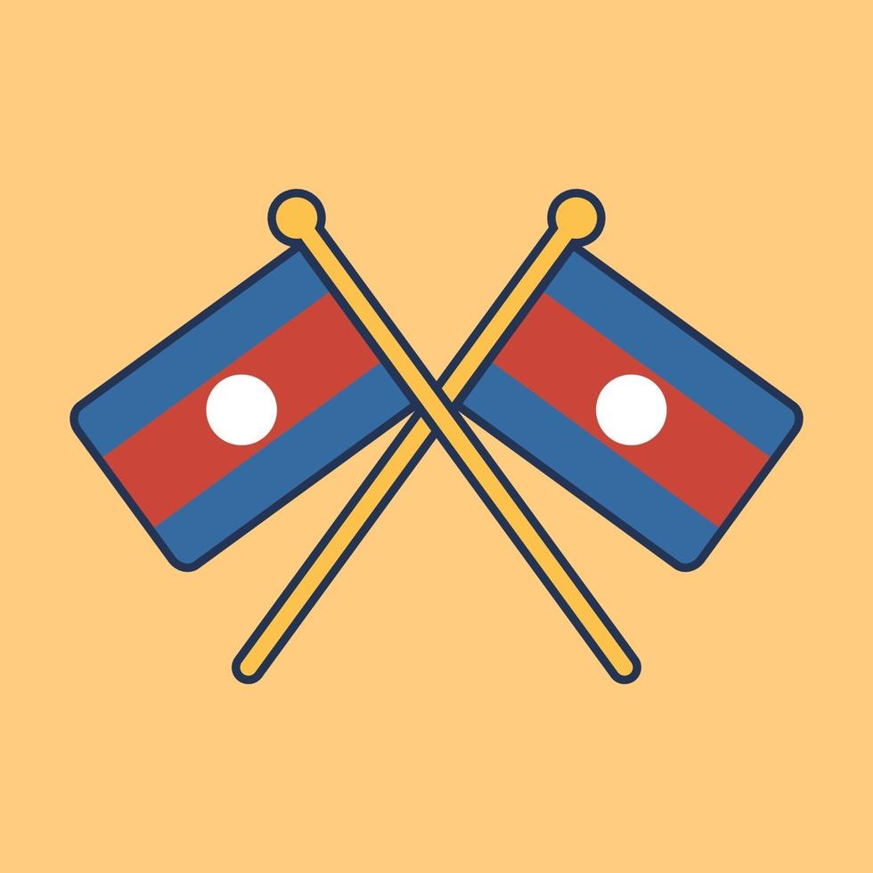 Laos flag icon illustration vector