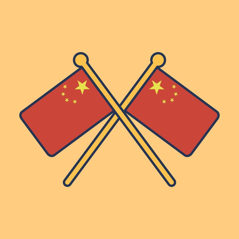 China flag icon illustration vector