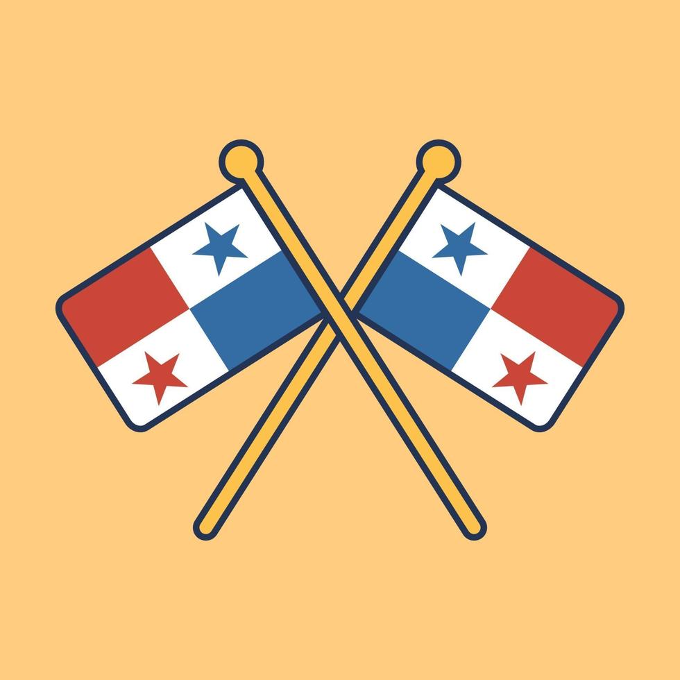 Panama flag icon illustration vector