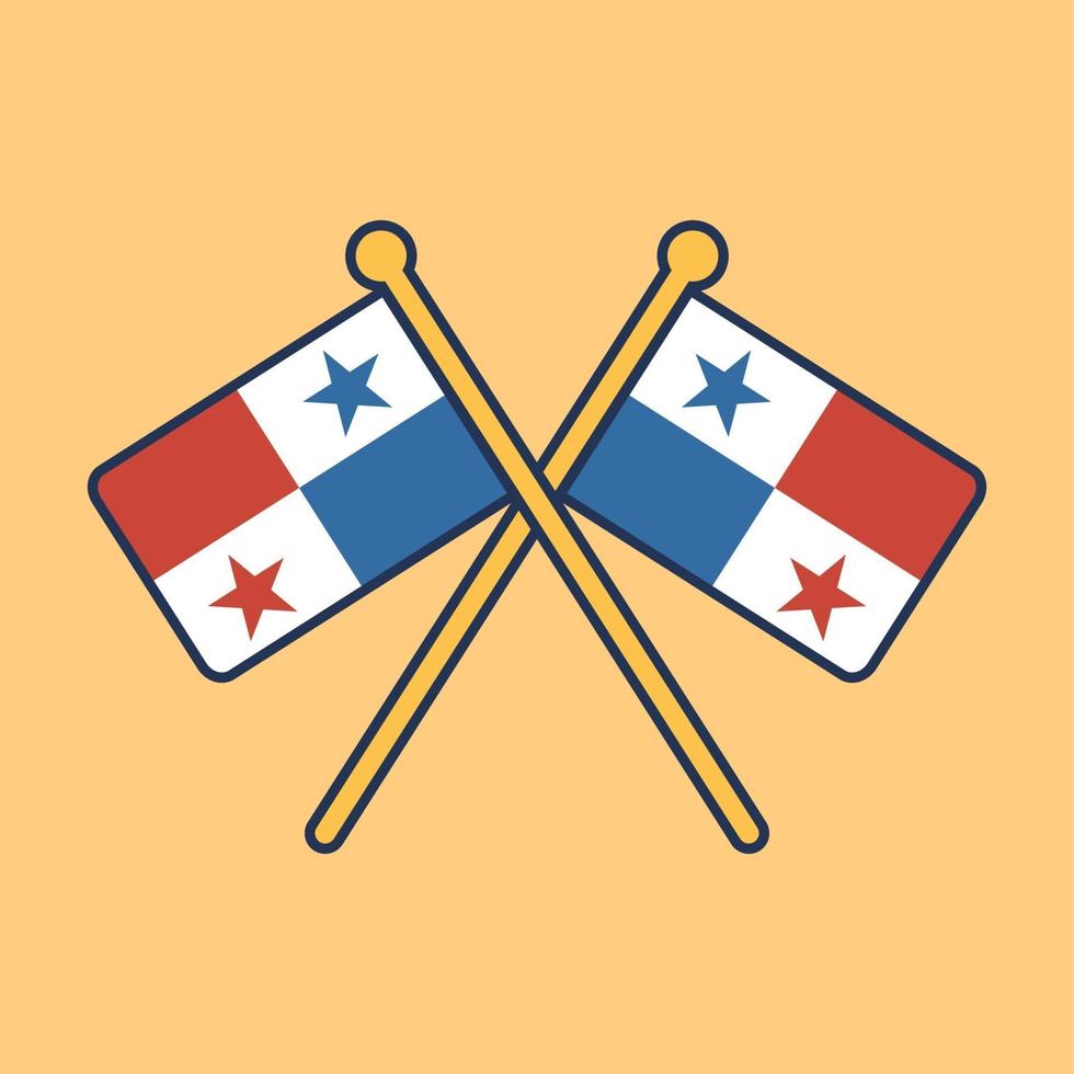 bandera de panamá, icono, ilustración vector