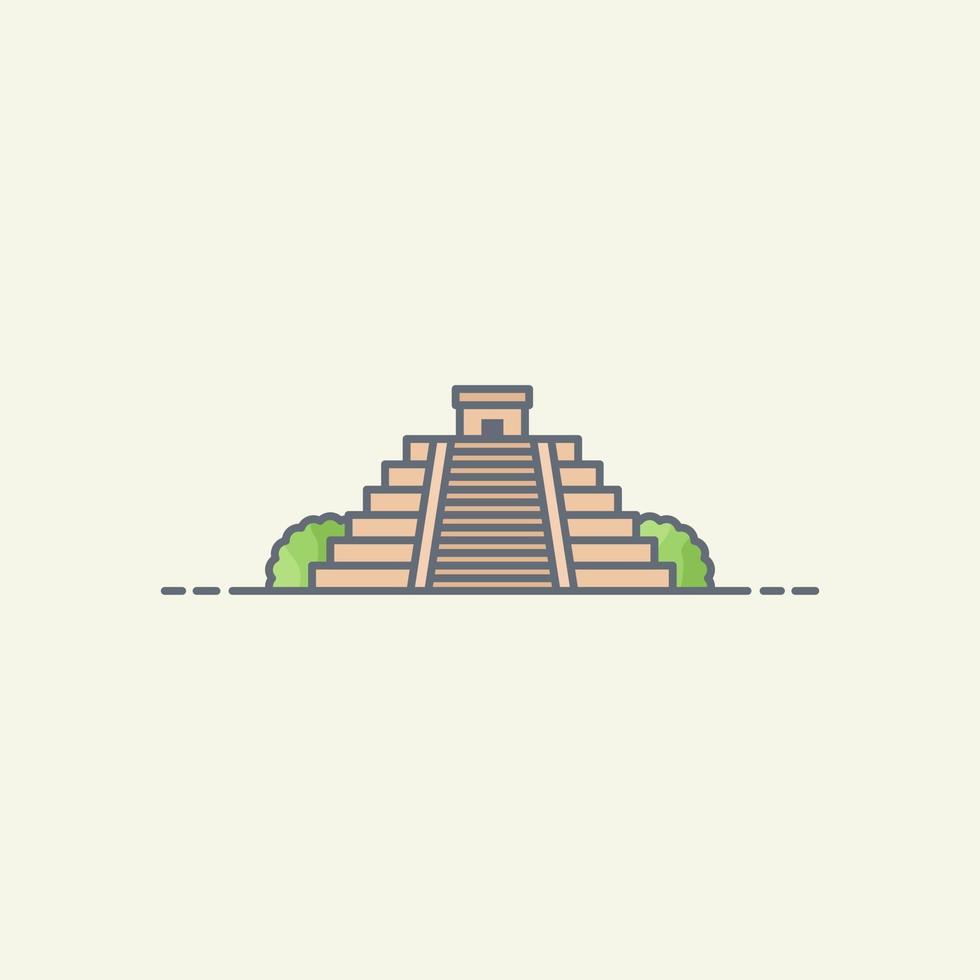 Maya pyramid vector icon illustration