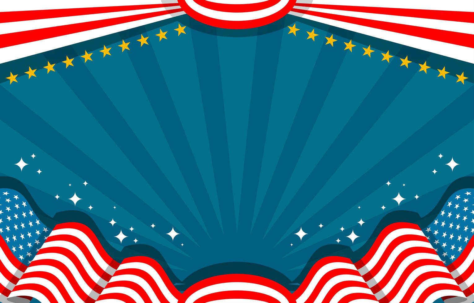Flat Design with American Flag Background vector