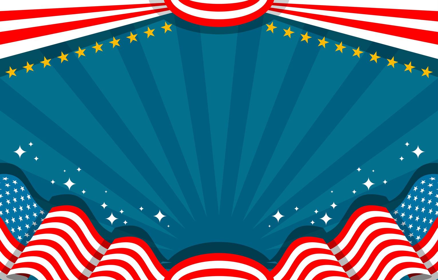 Flat Design with American Flag Background vector