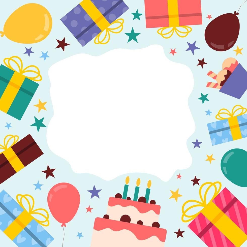 Fondo de celebración de cumpleaños plano y colorido vector