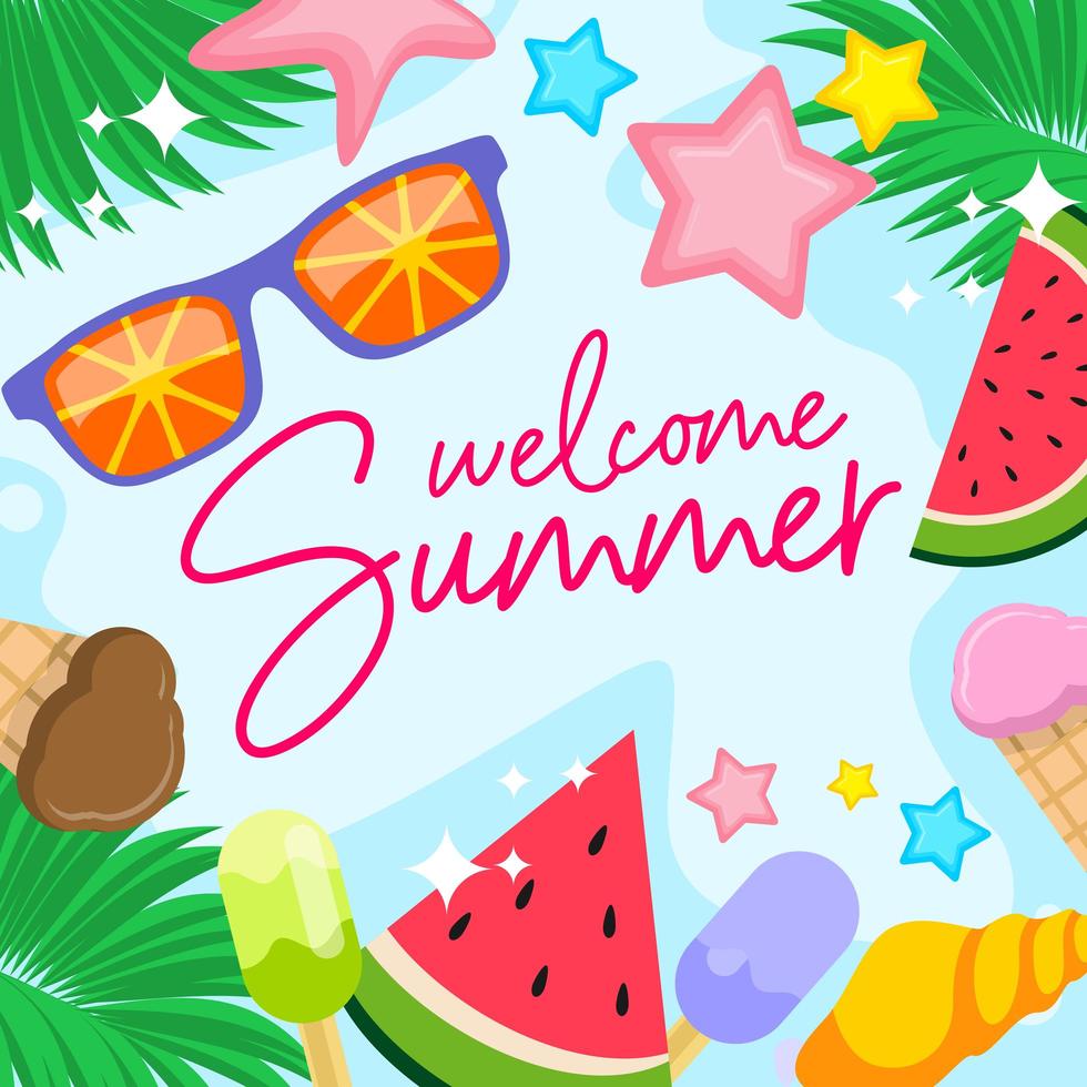 Welcome Summer Colorful Vibe vector