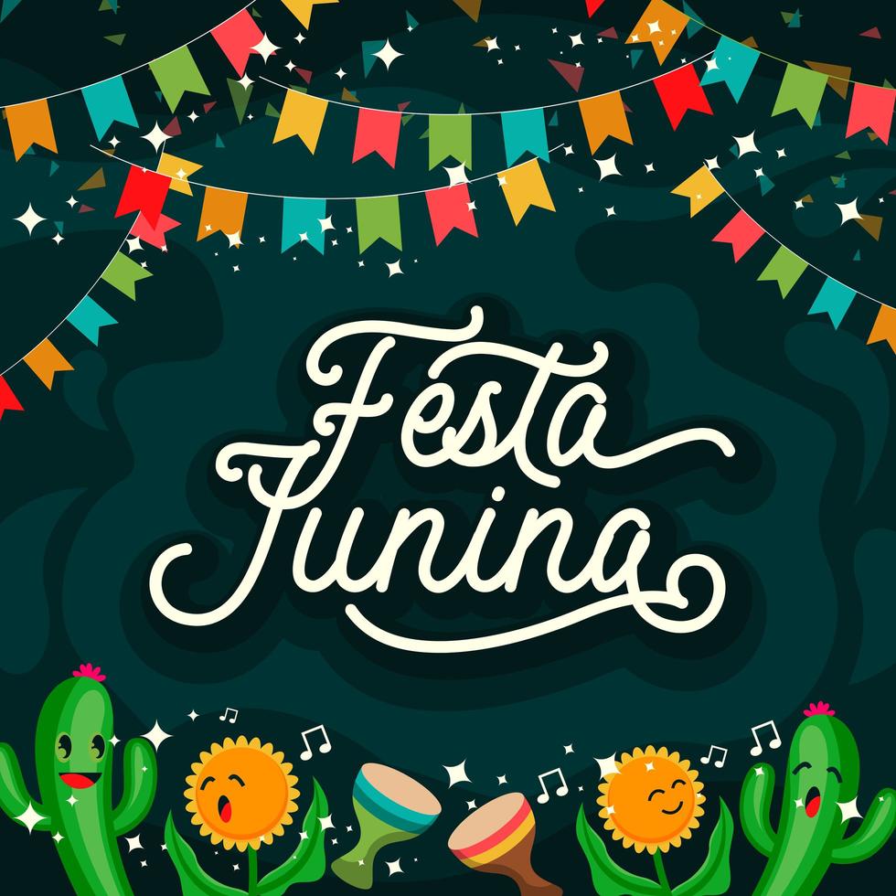 ilustración de cartel de celebración de festa junina vector