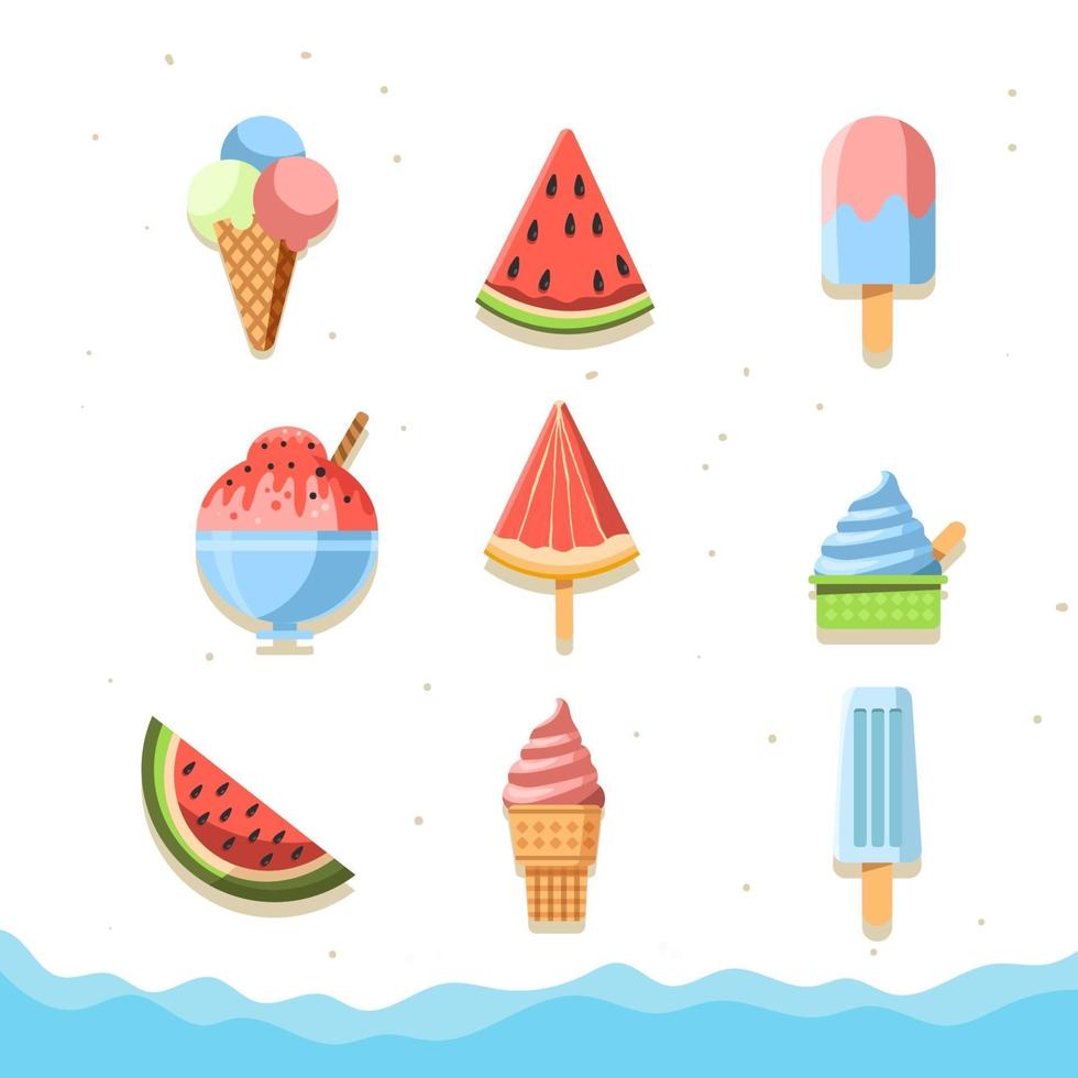 icono de comida de verano fresca y afrutada vector