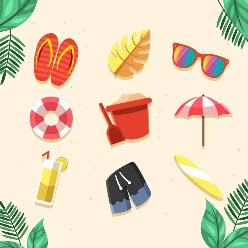 icono de paquete de inicio de vacaciones de verano vector