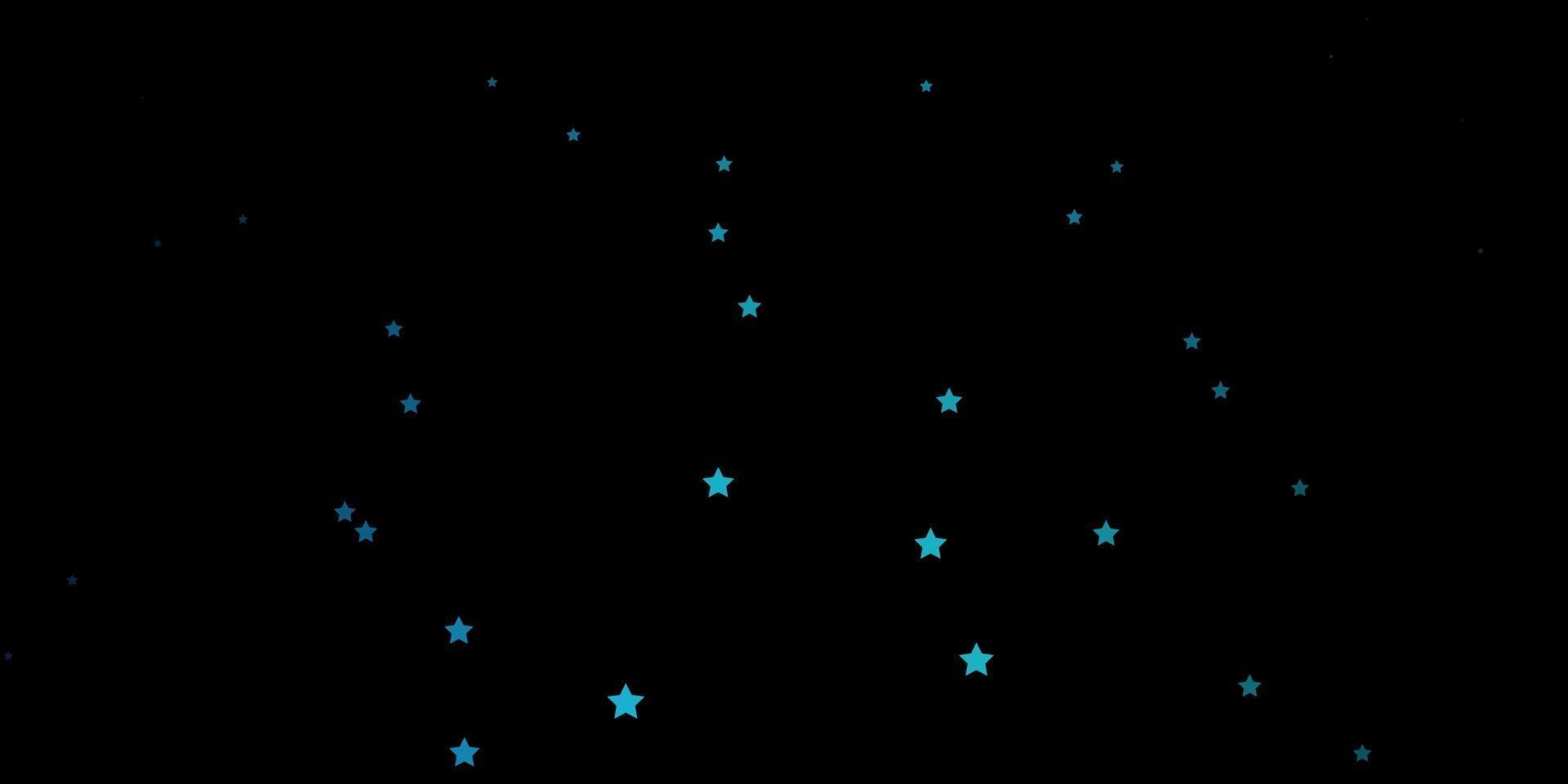 Dark BLUE vector template with neon stars.