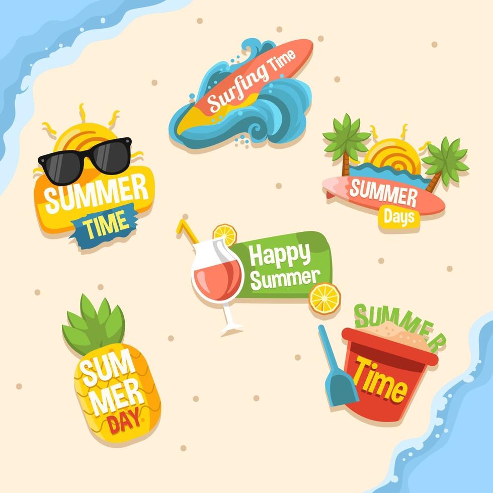 conjunto de insignias de verano vector