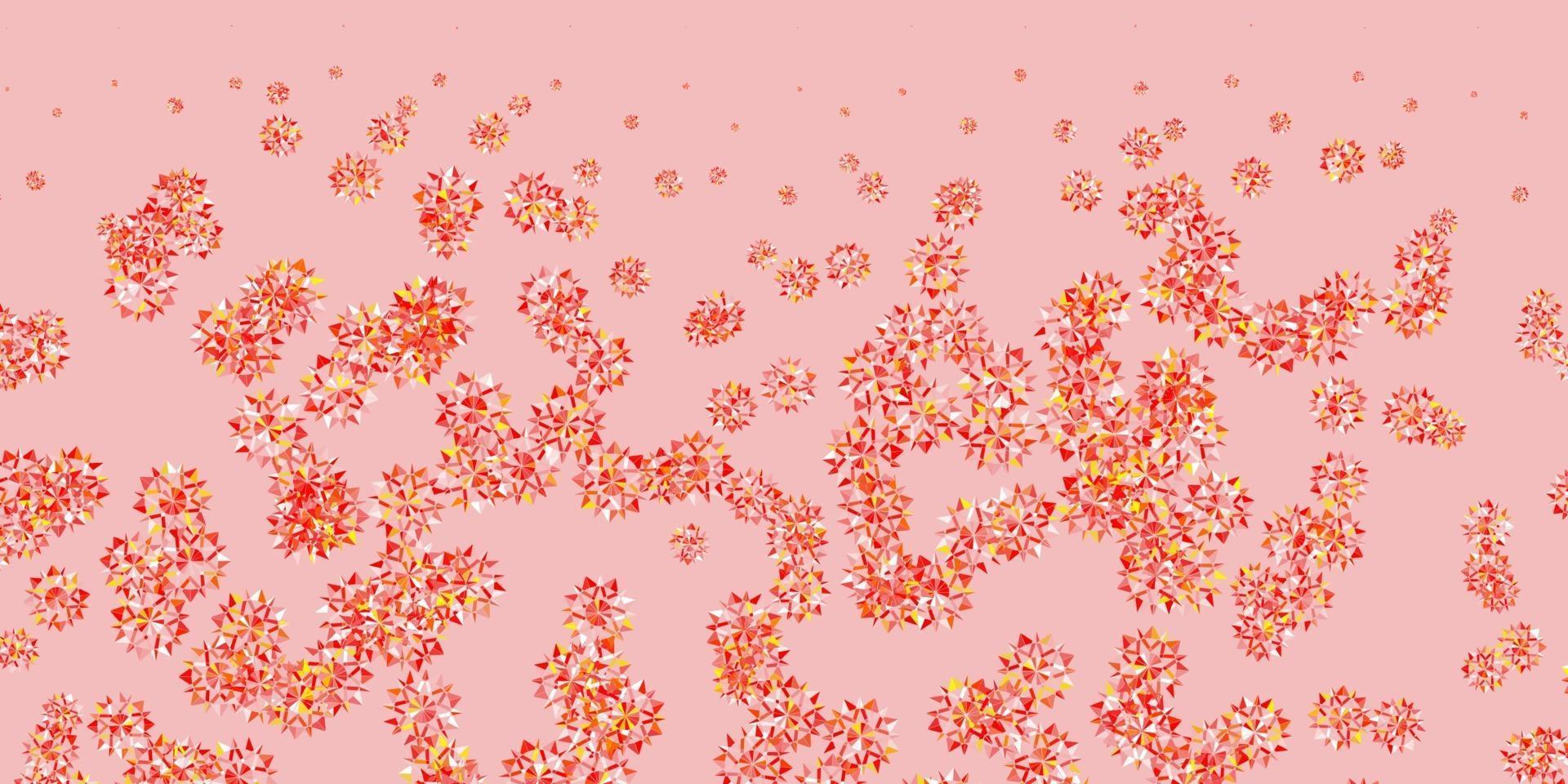 Light orange vector layout with beautiful snowflakes.