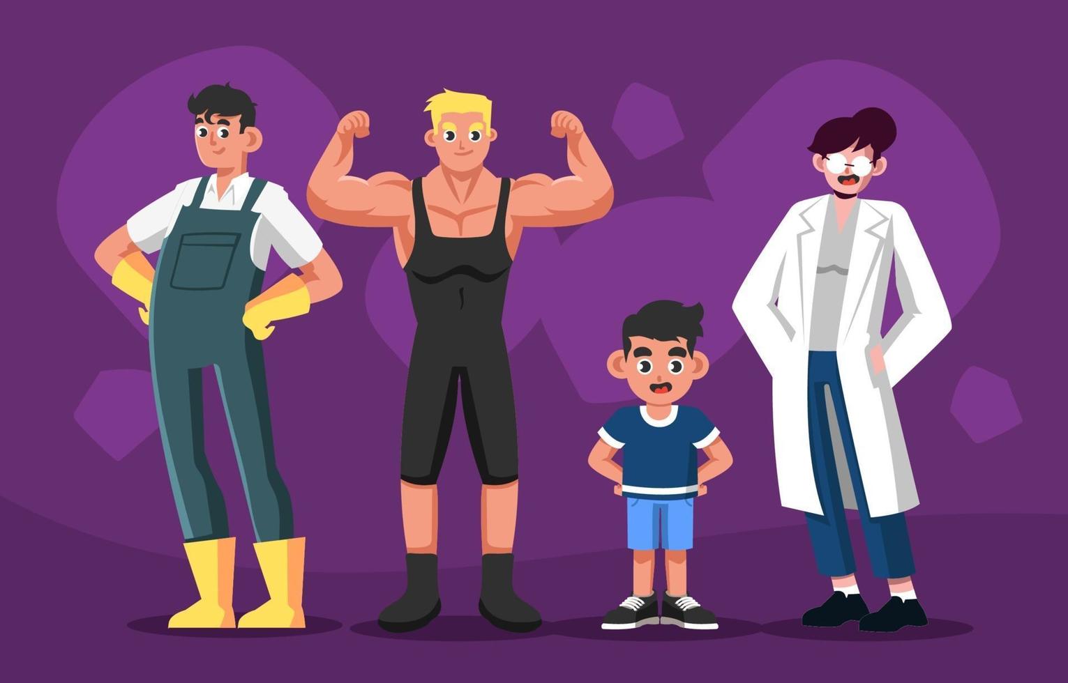 Set of Happy and Productive People Characters vector