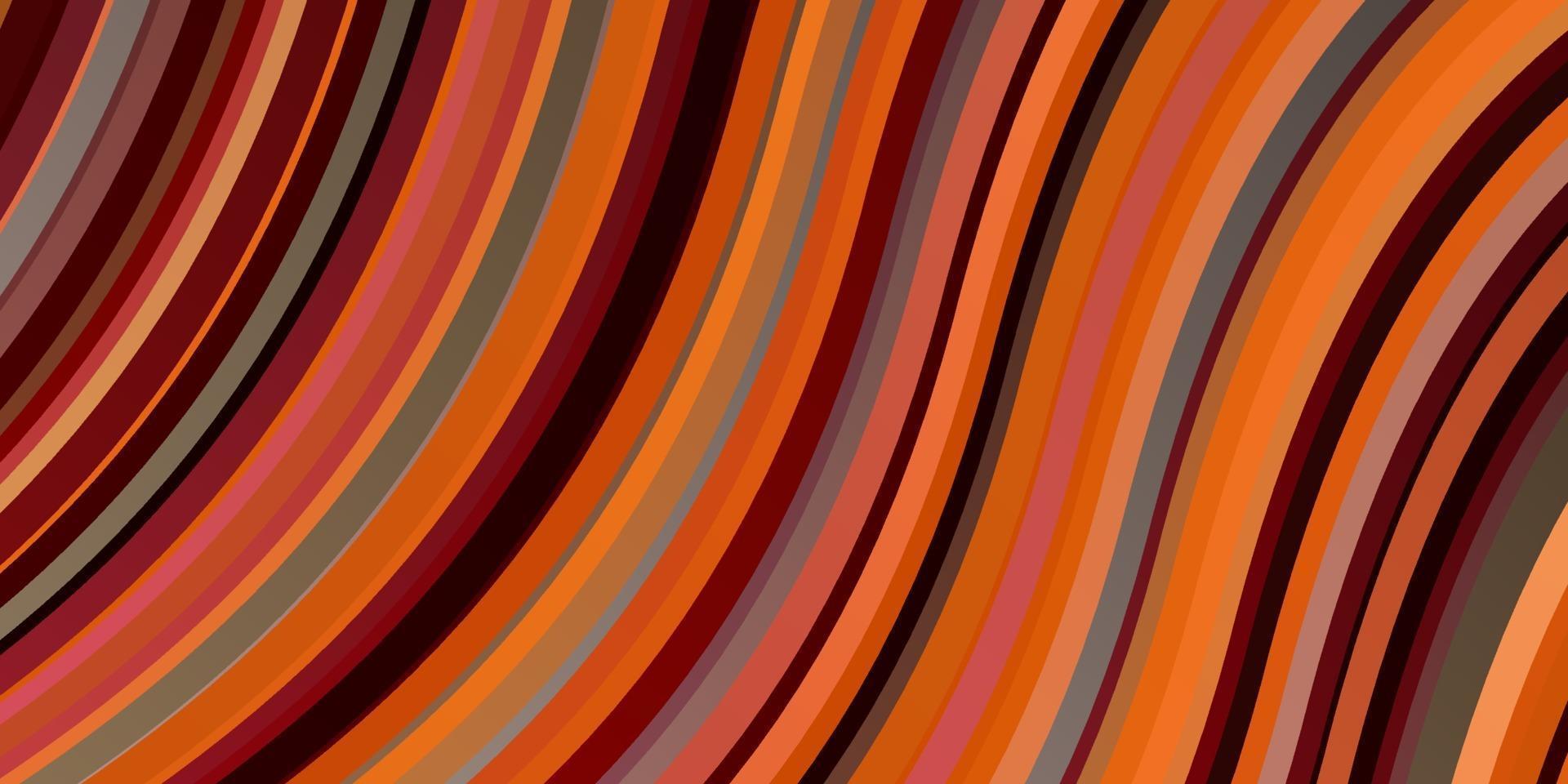 Light Red, Yellow vector pattern with curved lines.