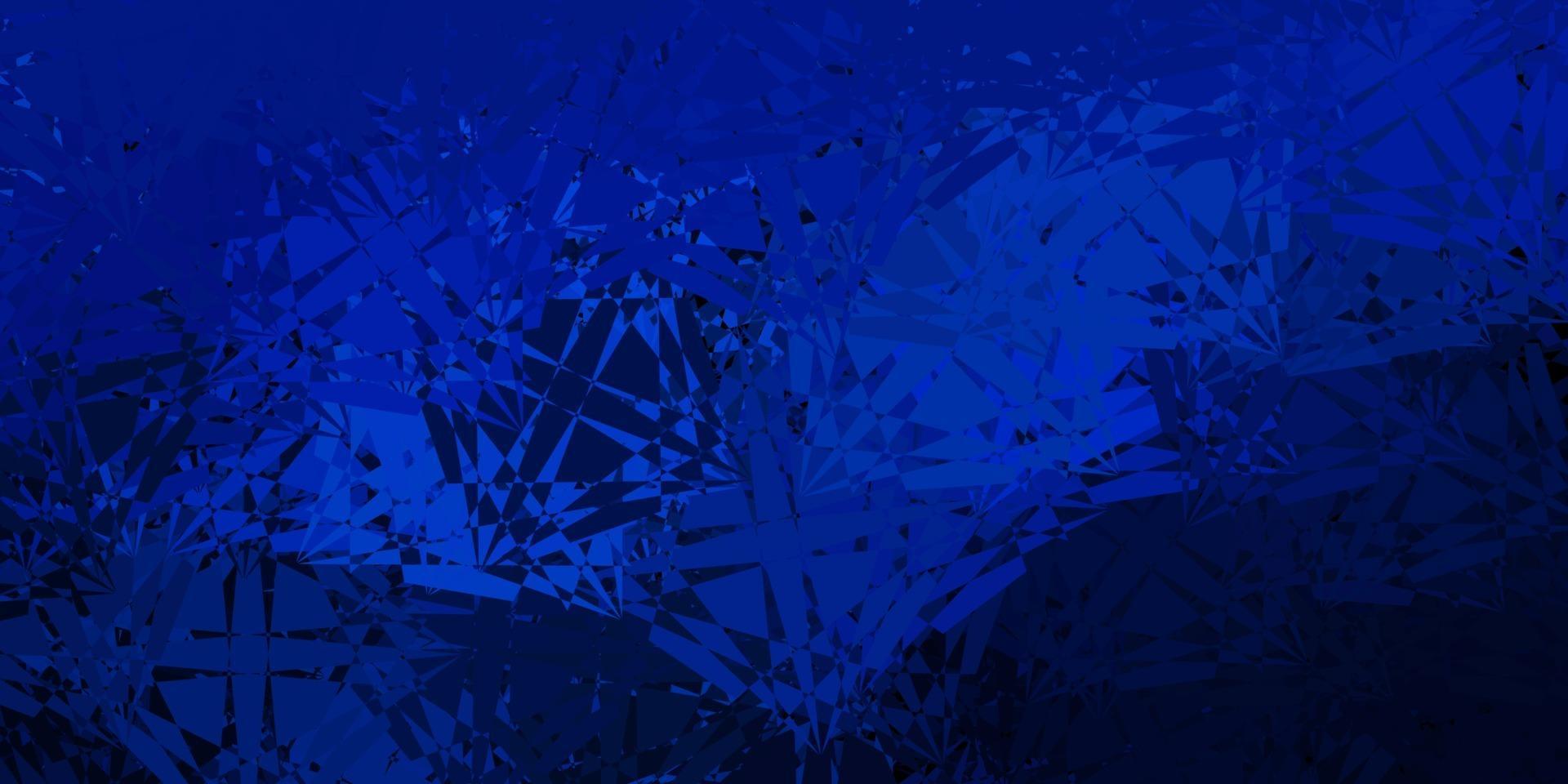 Dark BLUE vector background with polygonal forms.