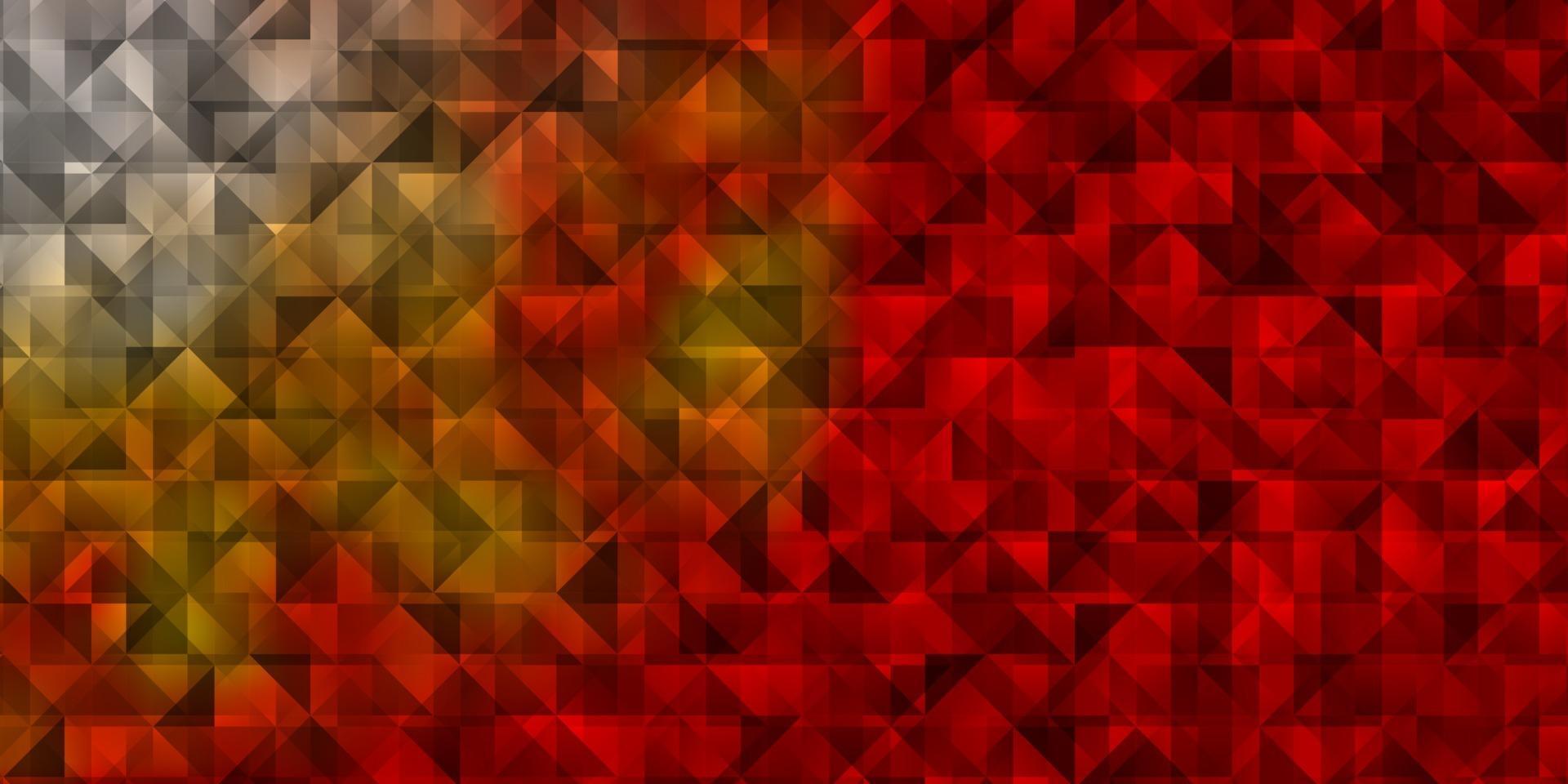 textura de vector rojo, amarillo claro con estilo triangular.